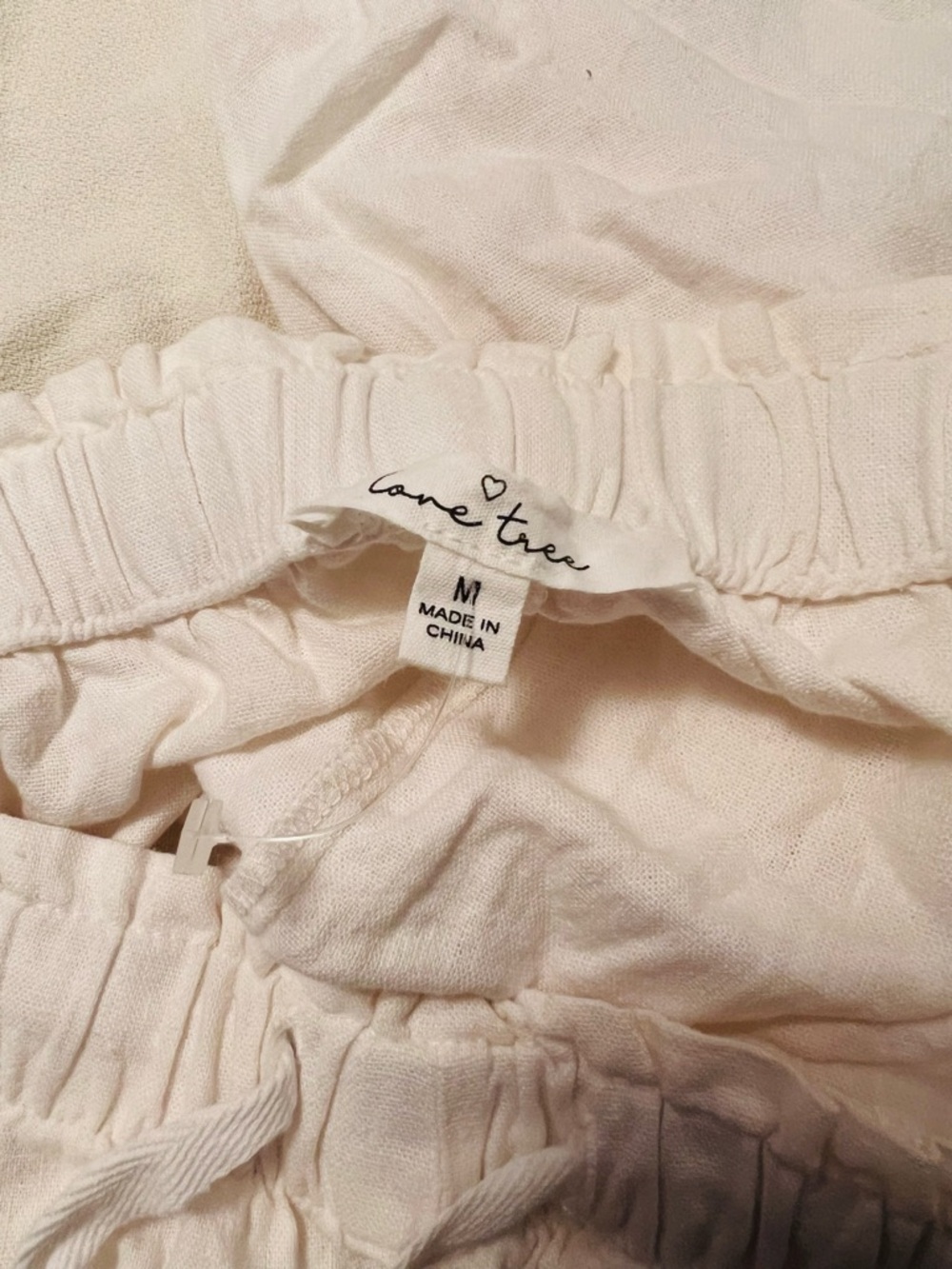 NWOT Lightweight OffWhite Drawstring Lounge Linen Blend Pants. Size Medium - Picture 11 of 13